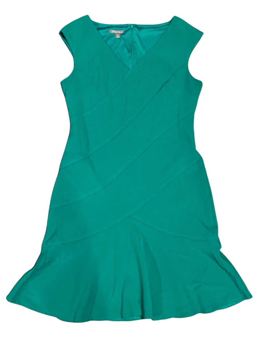 Women’s Cap sleeves Teal Fit-and-Flare Dress